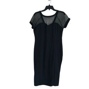Miusol Black Dress Size XL Illusion Top New Knee Length Short Sleeve